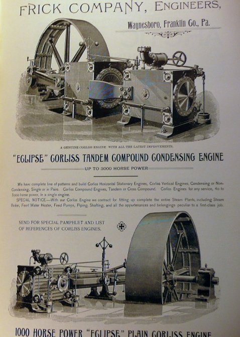 Anzeige Corliss-Dampfmaschinen