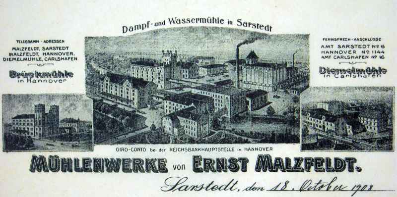 Ernst Malzfeldt GmbH & Co. KG, Mühlenwerke: Briefkopf