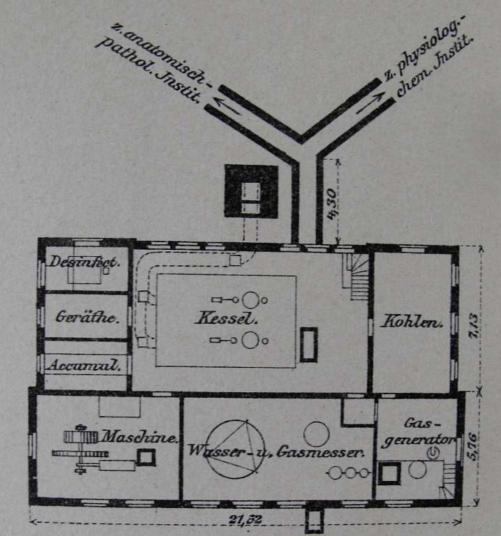 Grundriß des Kessel- und Maschinenhauses