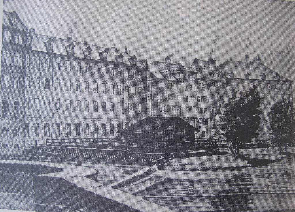 Die erste Werkstatt in der Schwabenmühle (1873)