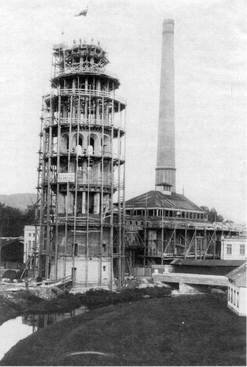Bau des Kohle- und Wasserturms (1918)