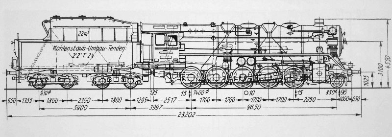 Skizze der Baureihe 44 Kst (DR)