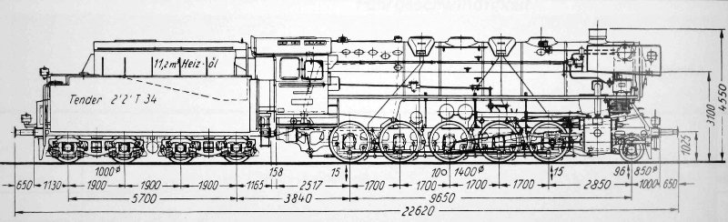 Skizze der Baureihe 44 Öl (DR) (DR)