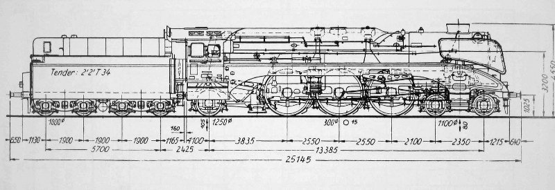 Skizze der Baureihe 18 201 (DR)