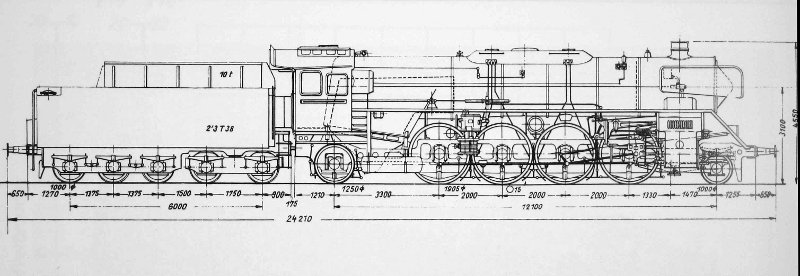 Skizze der Baureihe 19.0 (DR)