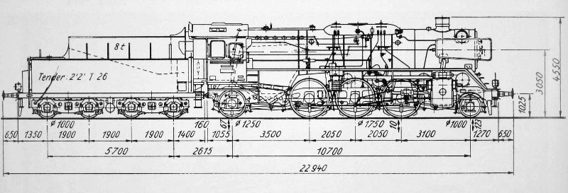 Skizze der Baureihe 23 (Reko) (DR)