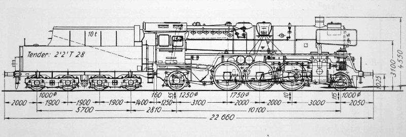 Skizze der Baureihe 23.10 (DR)