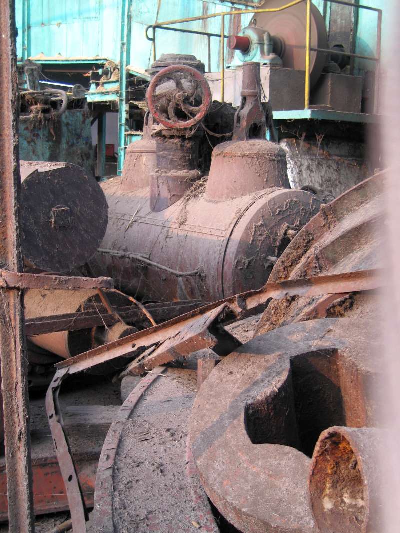 Dampfmaschine: Zylinder von hinten