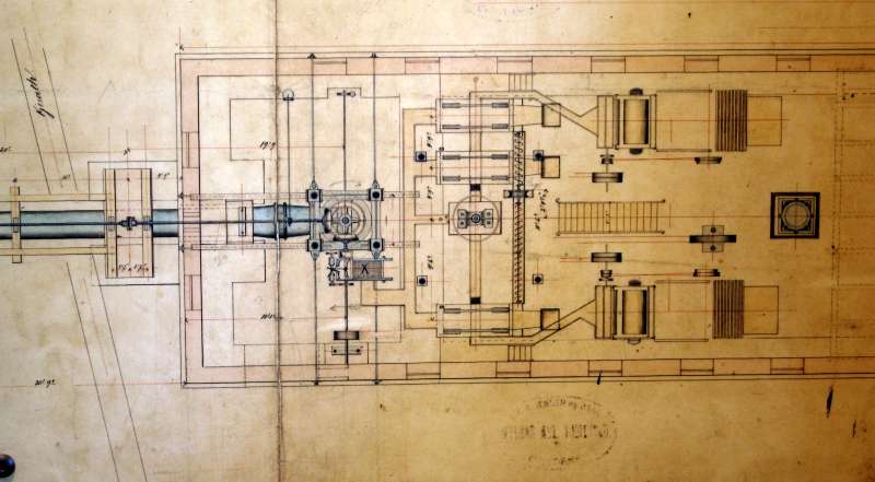 Wasserturbine: Zeichnung (Grundriß)