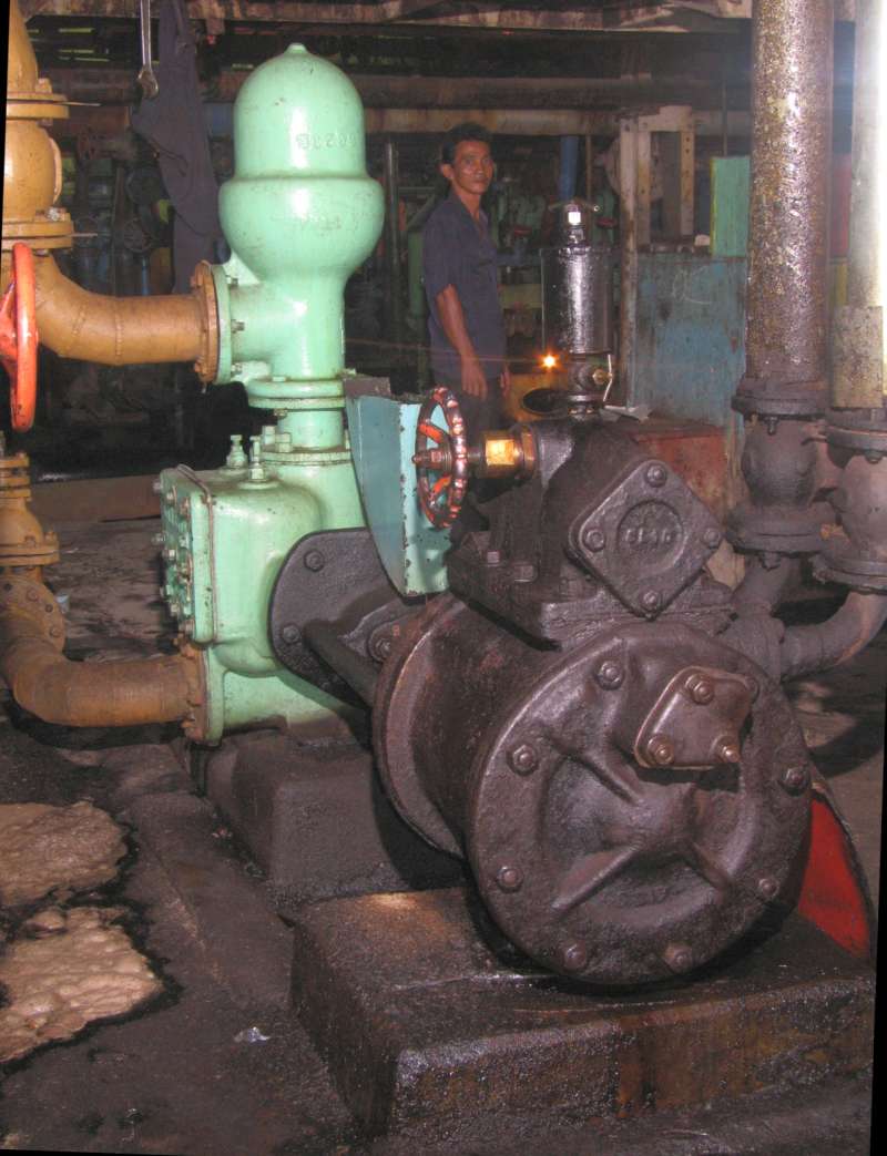Dampfpumpe: innere der beiden Pumpen, Dampfzylinder vorn
