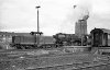 Dampflokomotive: 01 113 und V 100 2055 vor D-Zug; Bf Münster Hbf