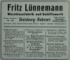 Fritz Lünnemann, Maschinenfabrik und Schiffswerft: Fritz Lünnemann, Maschinenfabrik und Schiffswerft