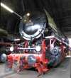 Dampflokomotive: Dampflokomotive: Ansicht von links vorn