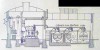 Dampfmaschinen: Querschnitt durch Maschinen- und Kesselhaus